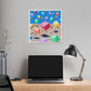 Bouncing Boxes, Cartoon Art 'Designed by AI' Canvas Art Print