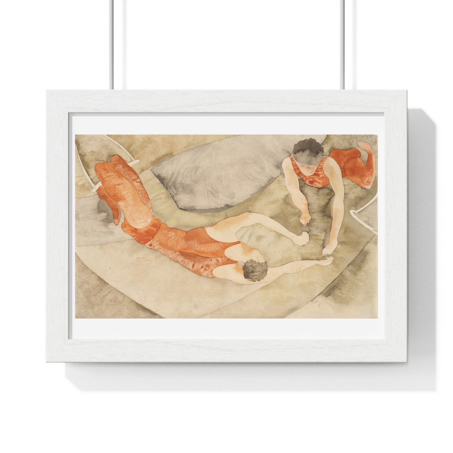 Two Trapeze Performers in Red by Charles Demuth (circa 1917) from the Original, Framed Art Print