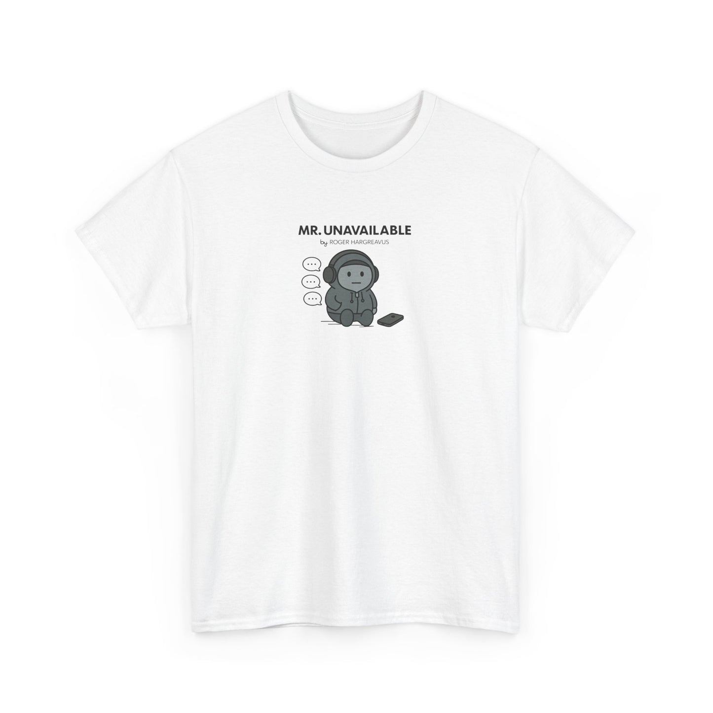 Mr Unavailable, Funny Mr Men Cartoon Art T-Shirt