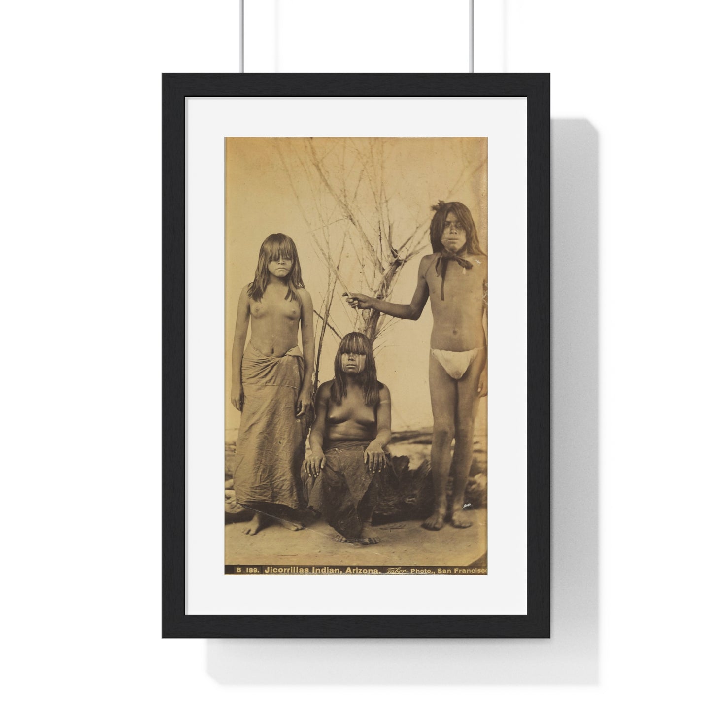 Jicorillas Indian, Arizona (circa 1875) Photographed by Isaiah West Taber, from the Original, Framed Print