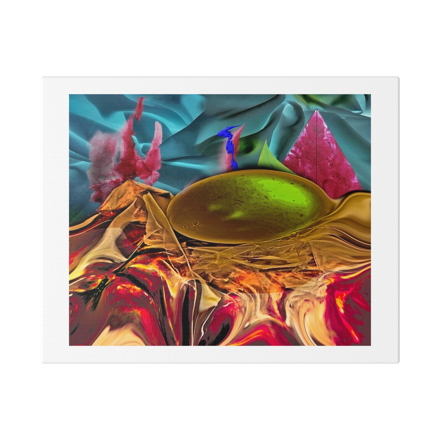 Digital Pastiche Abstract Art 'Designed by AI' Satin Canvas Print