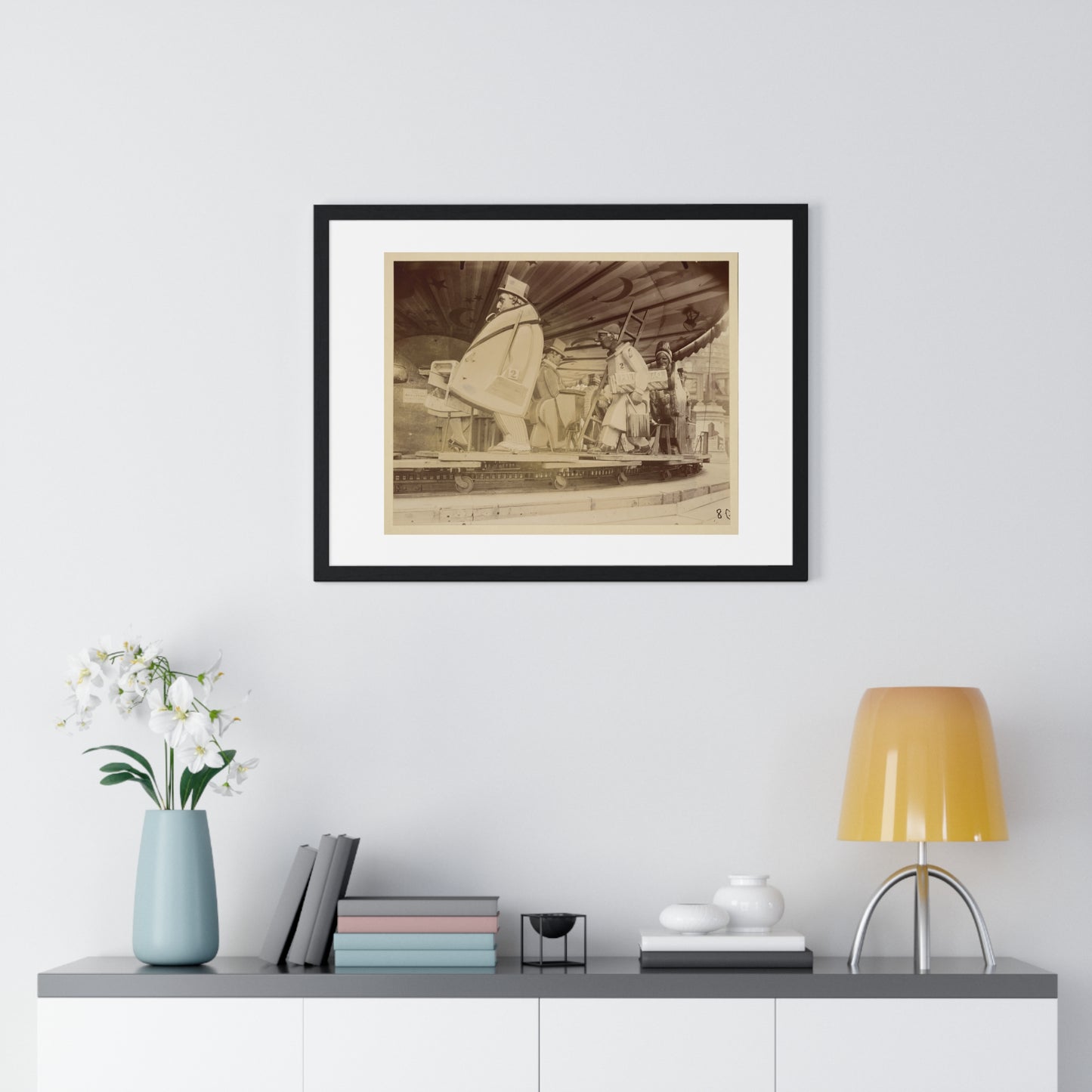 Vintage Photography 'Fête du Trone' by Eugène Atget, from the Original, Framed Art Print