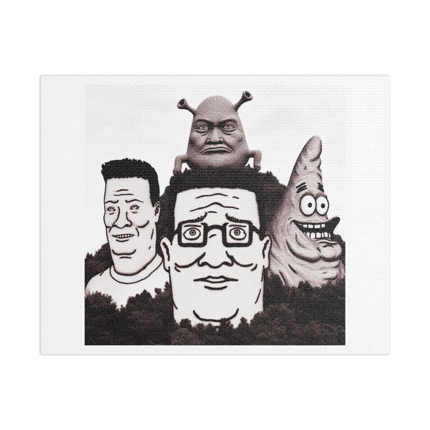 Mount Rushmore National Memorial, Funny Meme Art, Print on Canvas