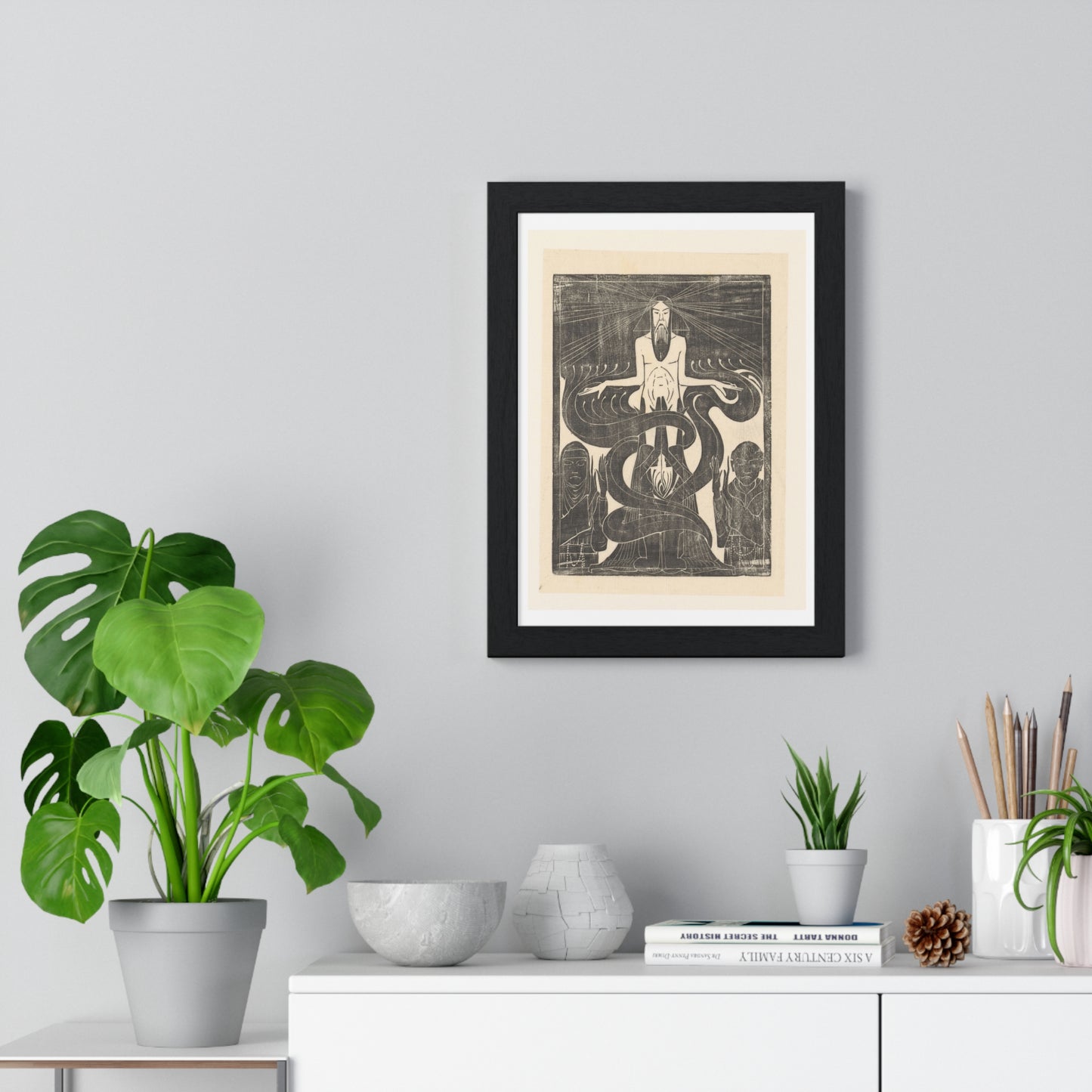 Argonauten Manlijk en Vrouwlijk Vuur (1894) by Karel Petrus Cornelis de Bazel, from the Original, Framed Art Print