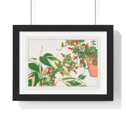 Maranta and Manettia Flower (1917) Japanese Woodblock Art by Kônan Tanigami, from the Original, Framed Art Print