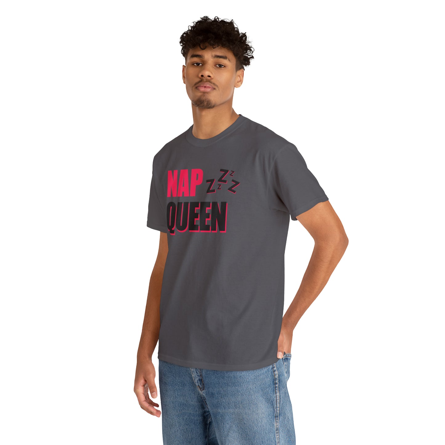 Nap Queen ヘビーコットン Tシャツ ユニセックス ワールドワイドサイズ 昼寝、睡眠、怠惰、休息