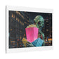 Alien Watching the Planet Earth Show 'Designed by AI' Satin Canvas Art Print