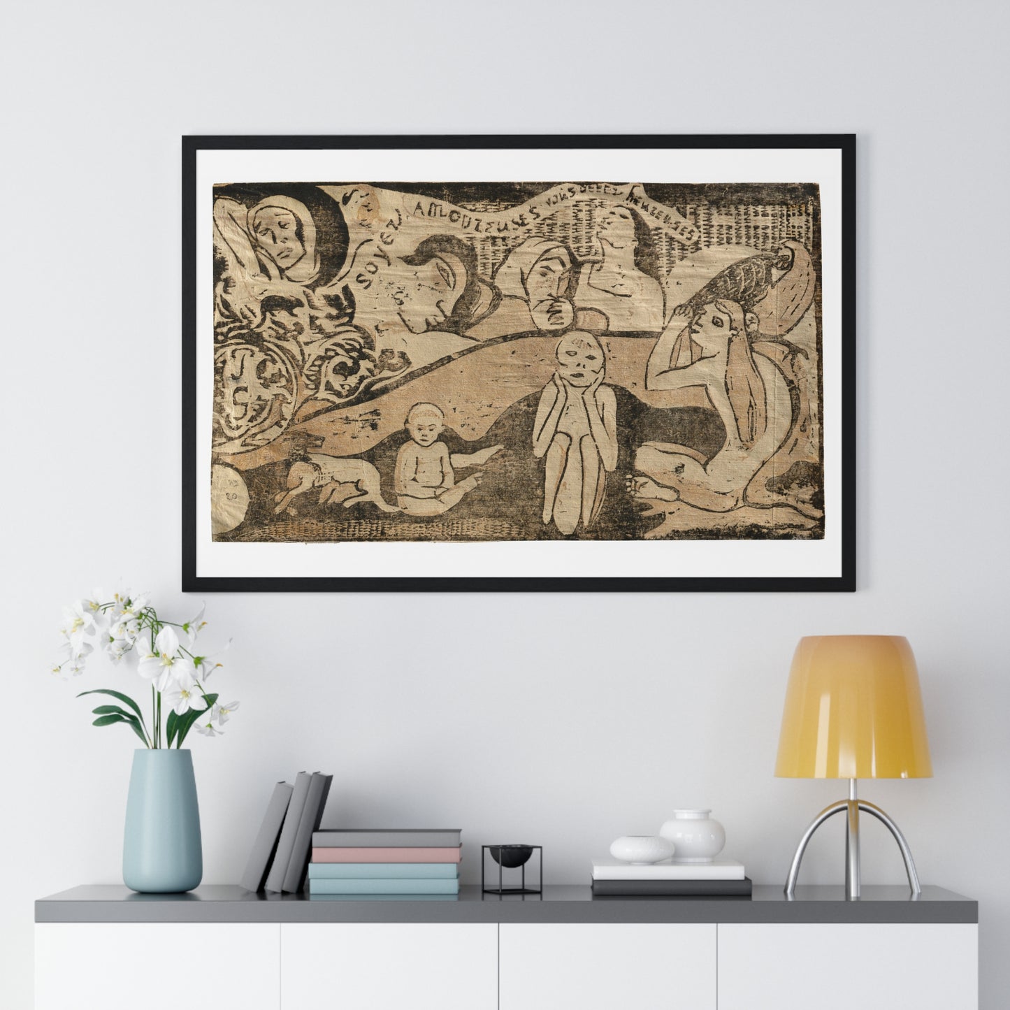 Soyez Amoureuses, Vous Serez Heureuses (Be Loving, and You Will be Happy), from the Suite of Late Wood-Block Prints by Paul Gauguin