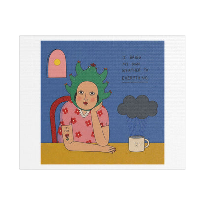 It's Fine V, Cartoon Art Print on Canvas