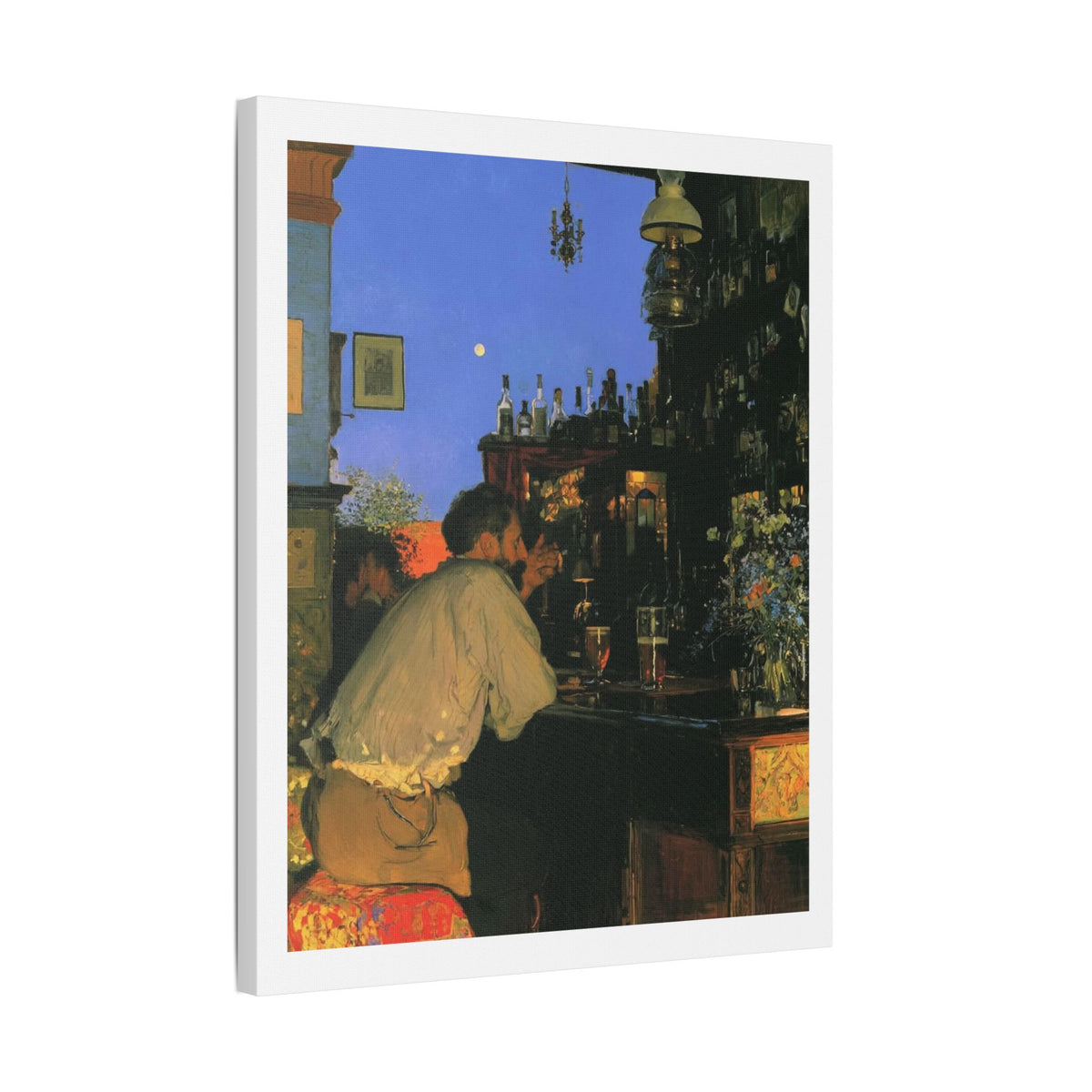 Café Art IV, Print on Satin Canvas, Stretched