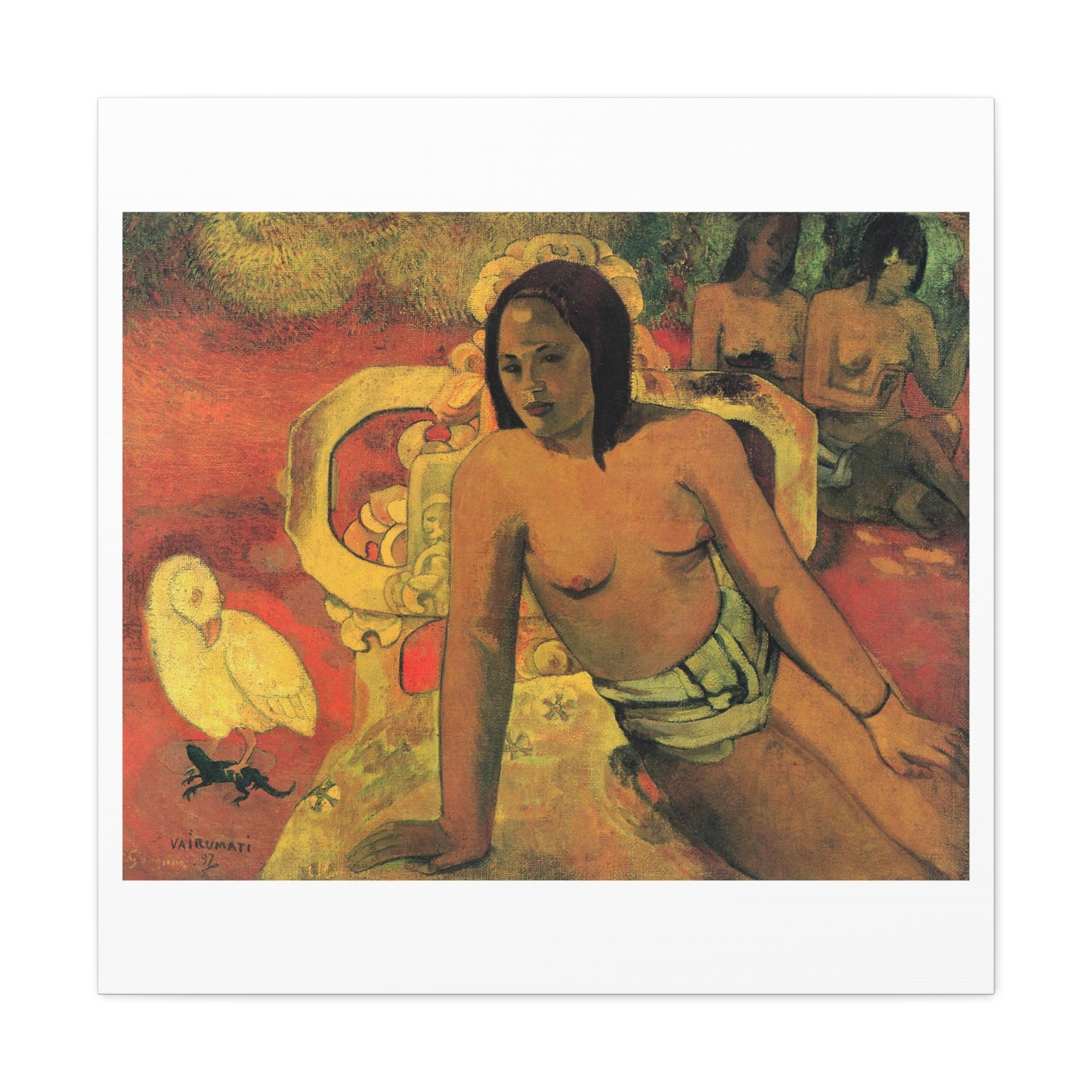 Vairumati (1892) by Paul Gauguin, Art Print from the Original on Satin Canvas