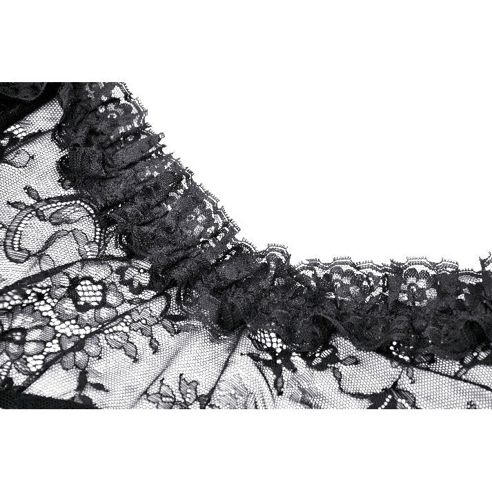 Dark in Love Delaney Gothic Romantic Lace Flare-Sleeve Top