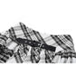 Dark in Love Quinn Punk Black and White Checkered Asymmetrical Messy Net Skirt