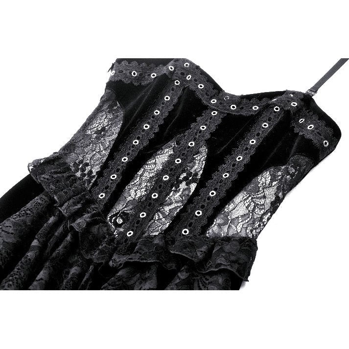 Dark in Love Fia Romantic Gothic Hollow Waist Maxi Dress