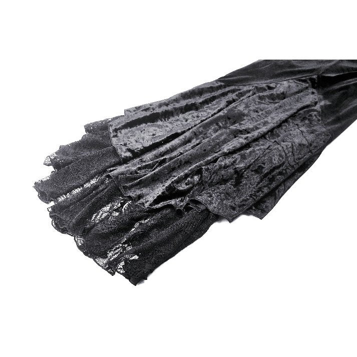 Dark in Love Kaia Midnight Mystique Velvet Ruffle Off-Shoulder Mermaid Dress