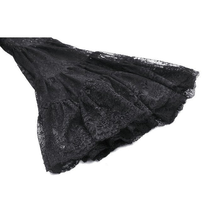 Dark in Love Zuri Gothic Romantic Lace Patchwork Bell-Sleeve Layered Cuff Top