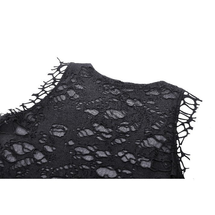 Dark in Love Yvette Black Distressed Graphic Tank Top