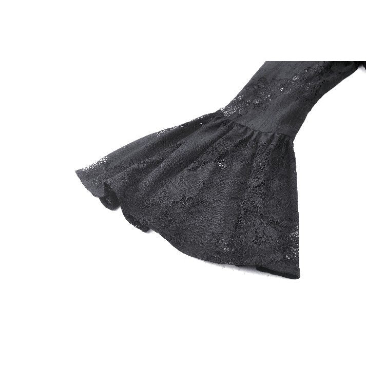 Dark in Love Emersyn Elegant Gothic Lace-Trimmed Long Robe