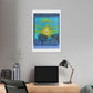 A Smile in the Solar Halo, Acrylic on Canvas 'Designed by AI' Satin Canvas Print