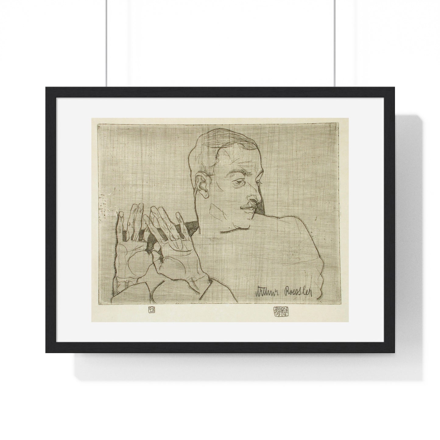 Portrait of Arthur Roessler (1922) by Egon Schiele, from the Original, Framed Art Print