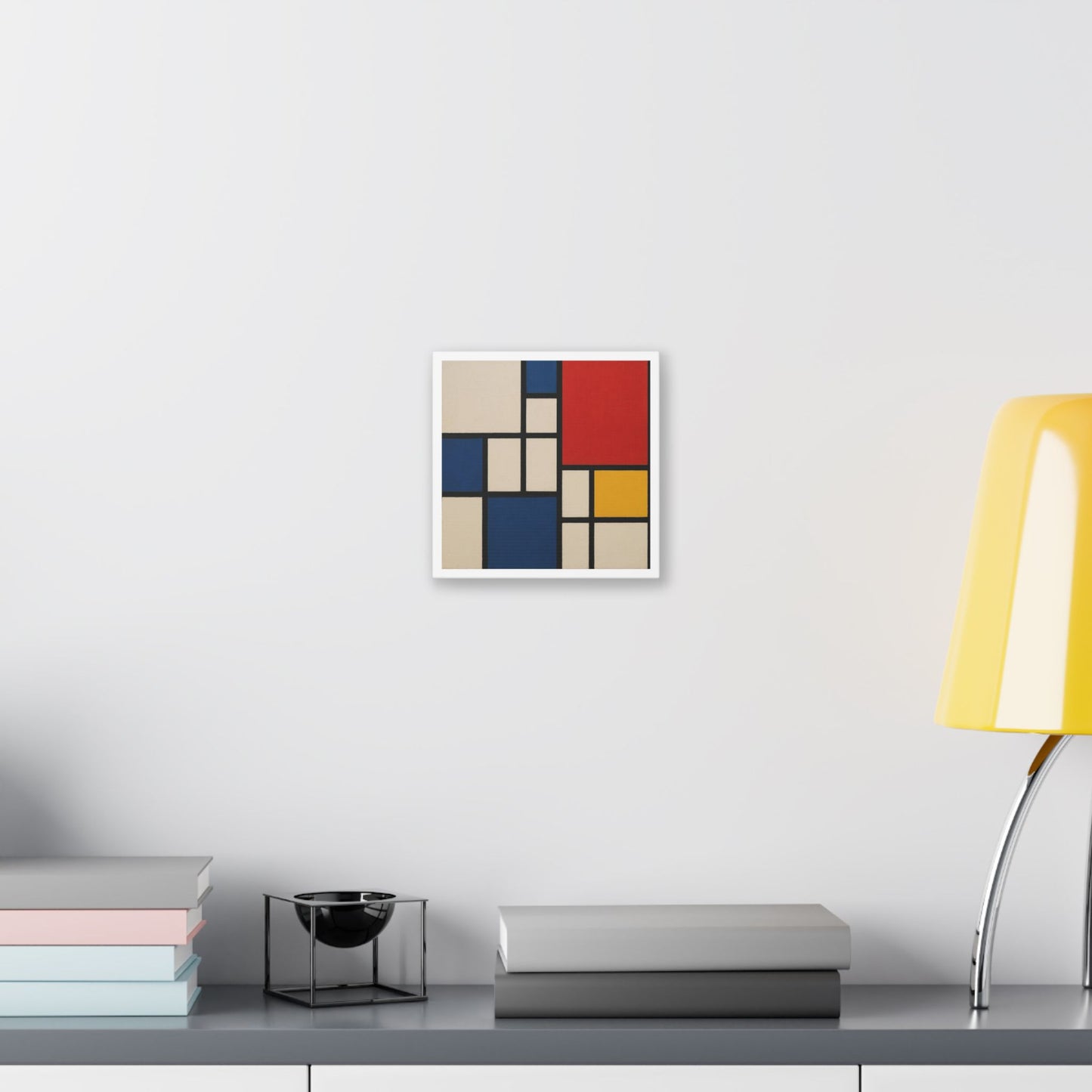 Abstract Artwork in the Style of Piet Mondrian 'Designed by AI' Canvas Art Print