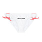 'Not a Dude' Women's White Printed Loop Tie Side Bikini Bottom