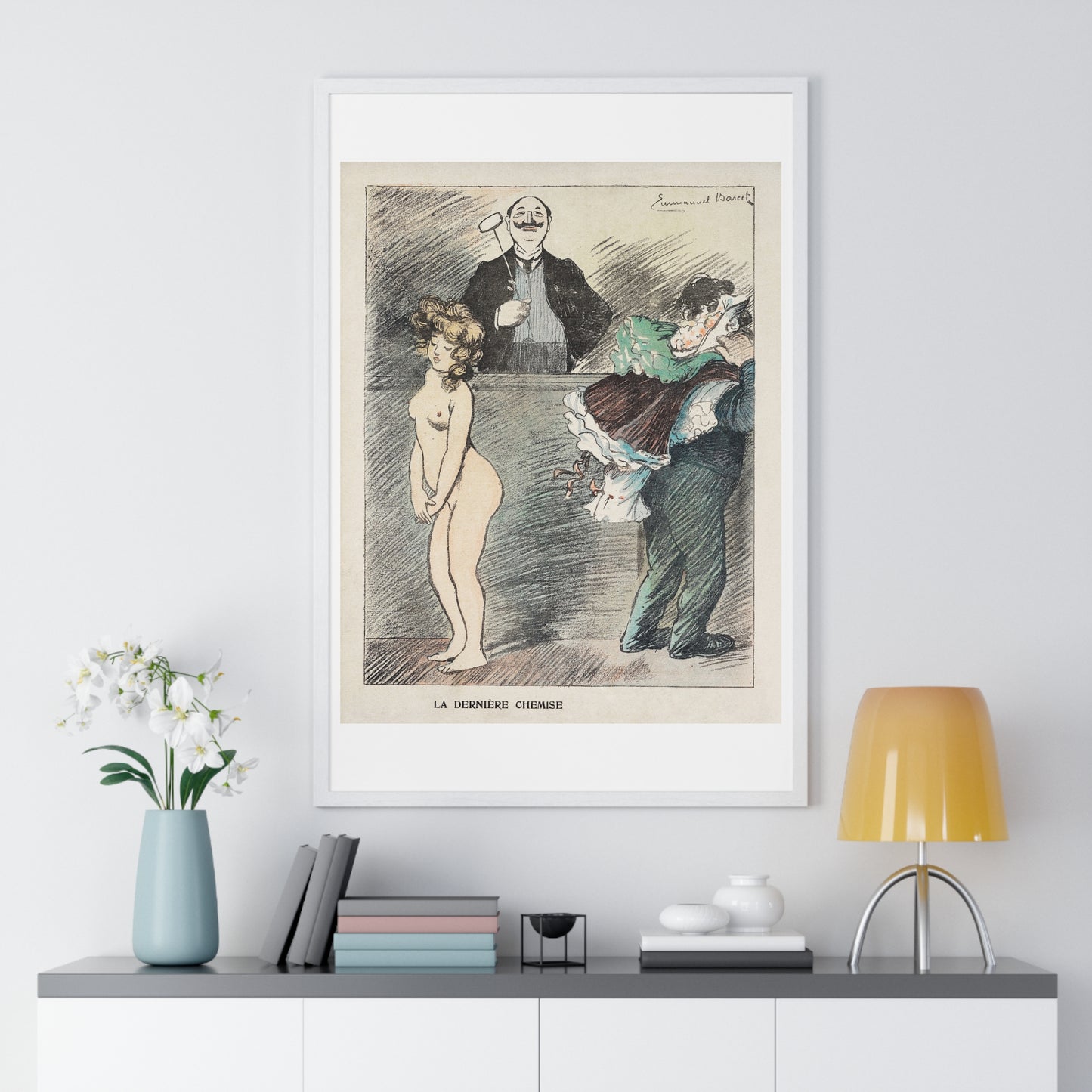 Veilinghouder met een Naakte Vrouw (1905) by Anonymous, from the Original, Framed Art Print