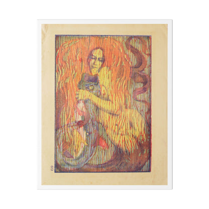 Playful Mermaid (1897) by Paul Herrmann, from the Original, Canvas Art Print