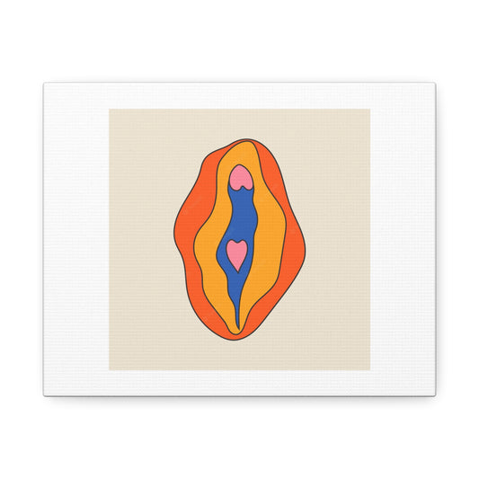 Vagina Graphic Abstract Art Print on Satin Canvas