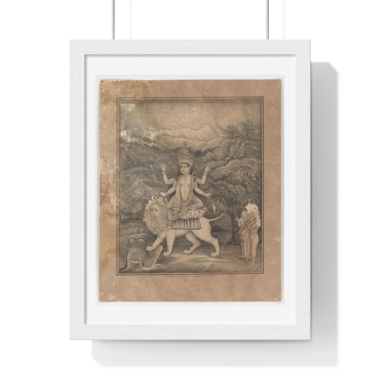 Goddess Jagadhatri (1870-1880) from the Original, Framed Art Print