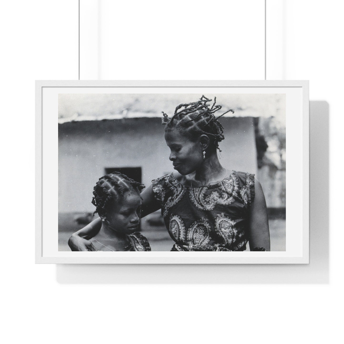 Benin, A Woman and Child with Braided Hairstyles, Vintage Photograph by Herbert Meyerowitz, Framed Print