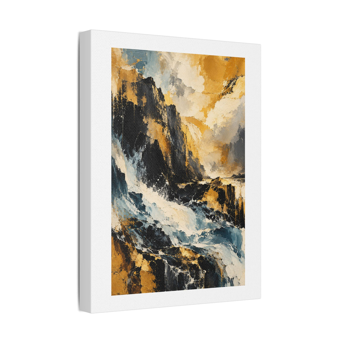 Storm Over Golden Mountains, Large Decor Art Print on Satin Canvas