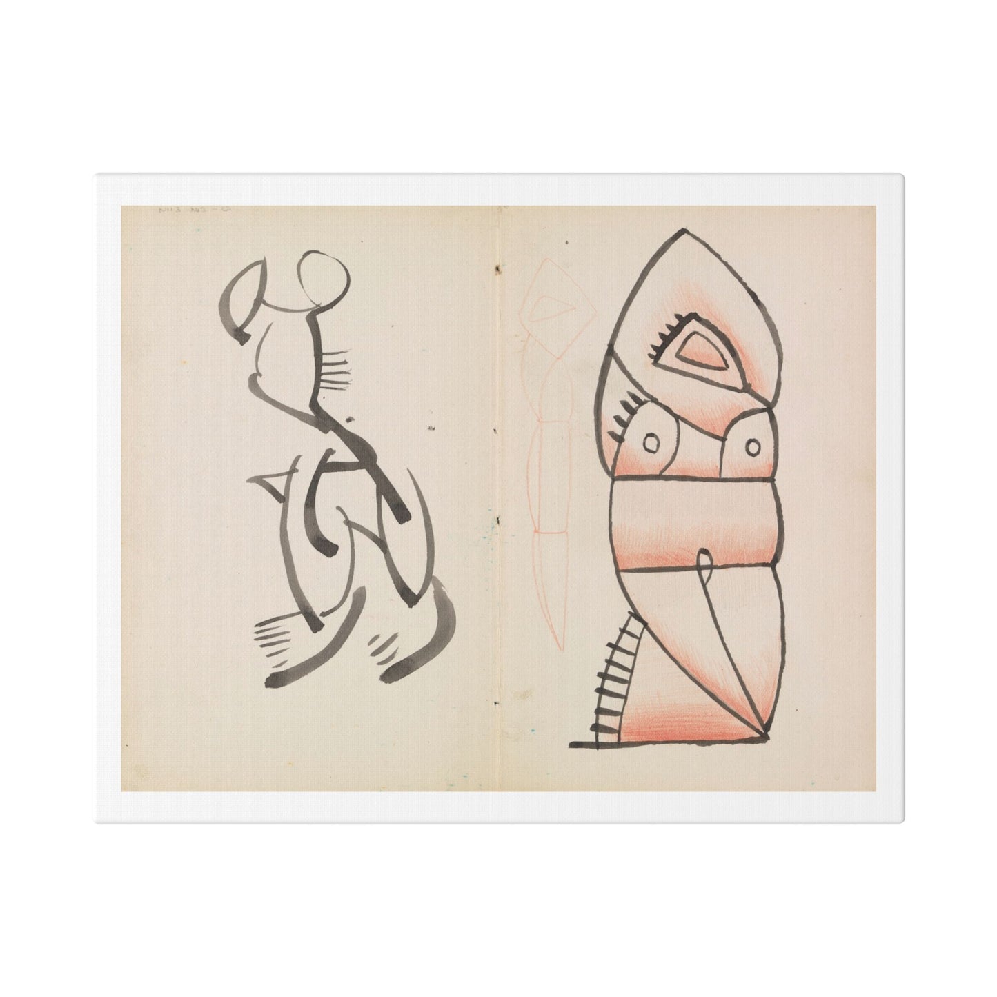 Study for a Figural Sculpture, Crouching Figure (1910-1915) by Henri Gaudier-Brzeska, from the Original, Canvas Art Print