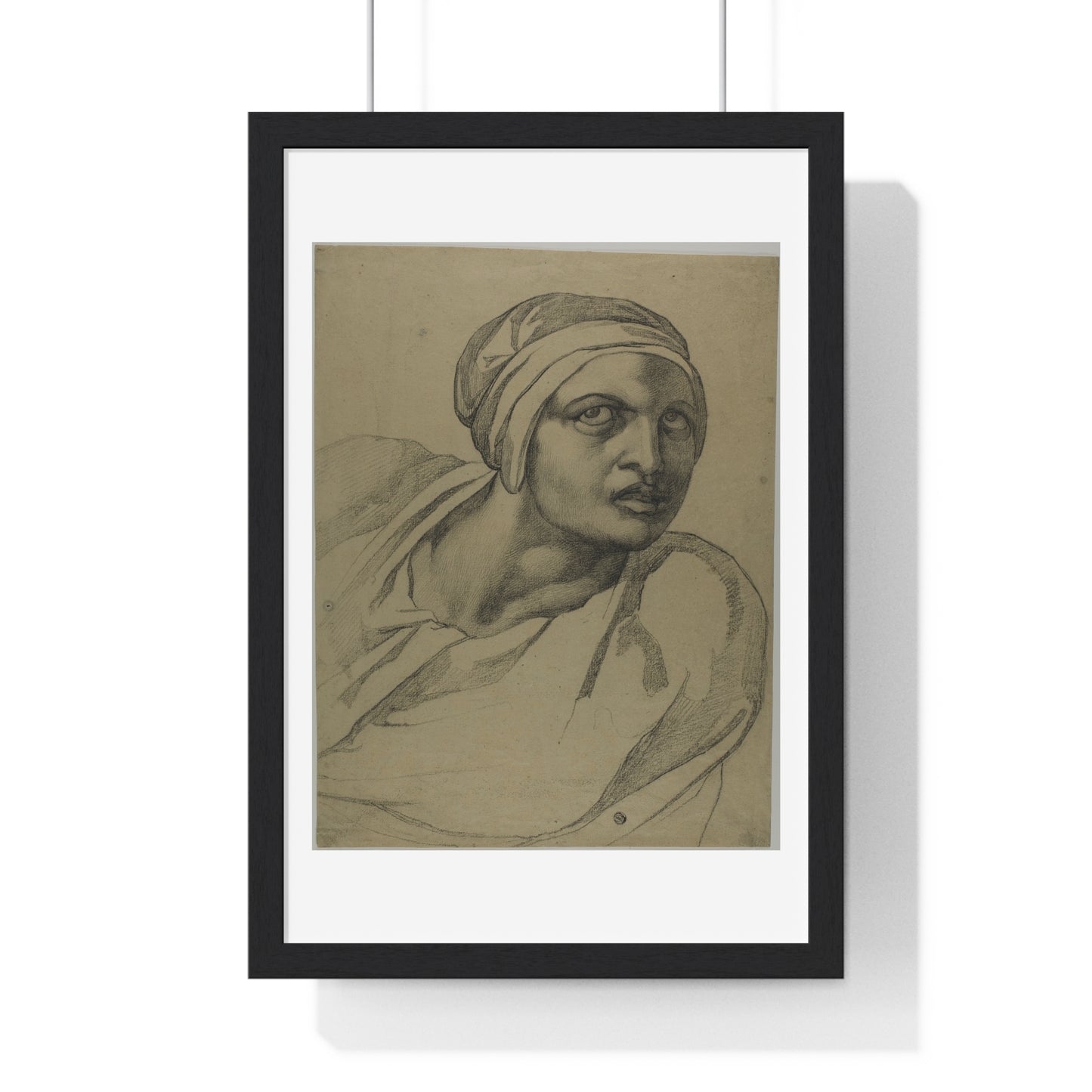 Half-Length Figure (1780–1799) by Michelangelo Buonarroti, from the Original, Framed Art Print