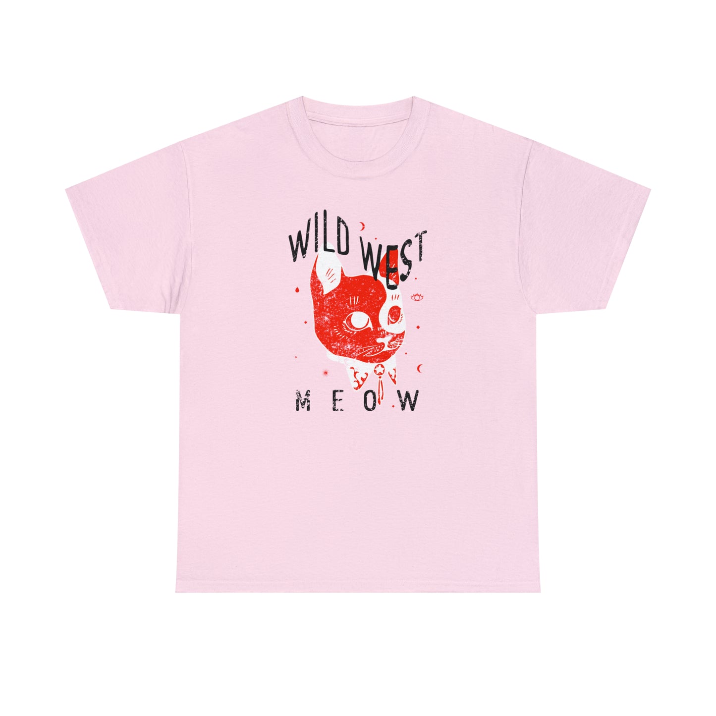 Wild West, Meow Slogan Cat Cowboy T-Shirt