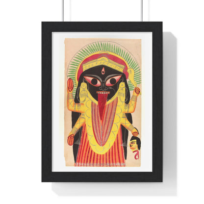 Kali Holding a Demon's Head, Indian Watercolour, from the Original, Framed Art Print