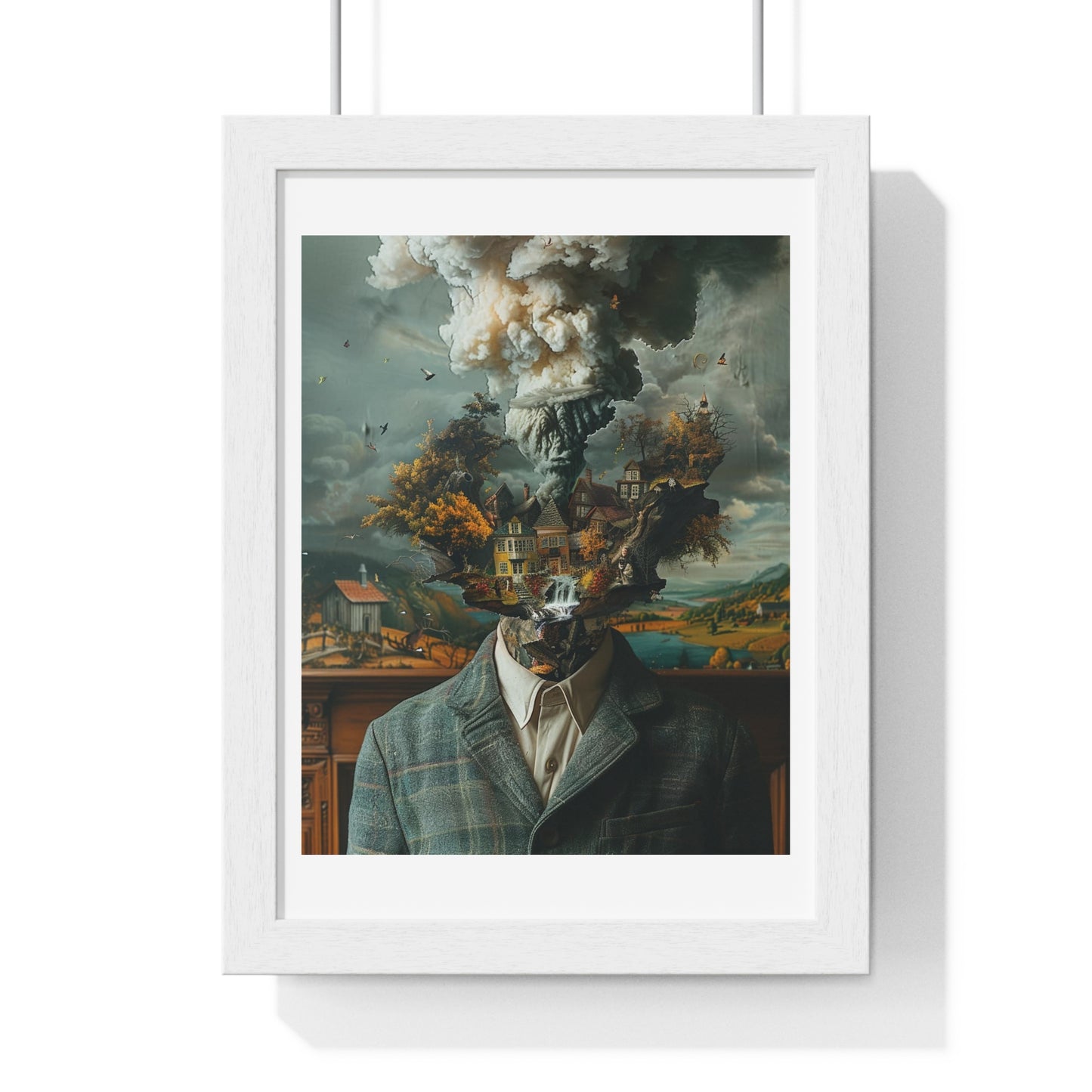 Head Replacement, Abstract Art 'Designed by AI', Framed Art Print