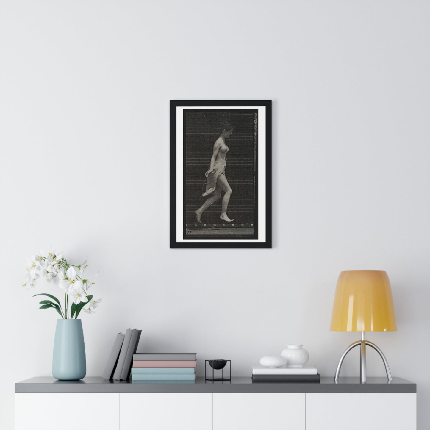 Woman Skipping, Collotype after Eadweard Muybridge (1887) from the Original, Wooden Framed Print