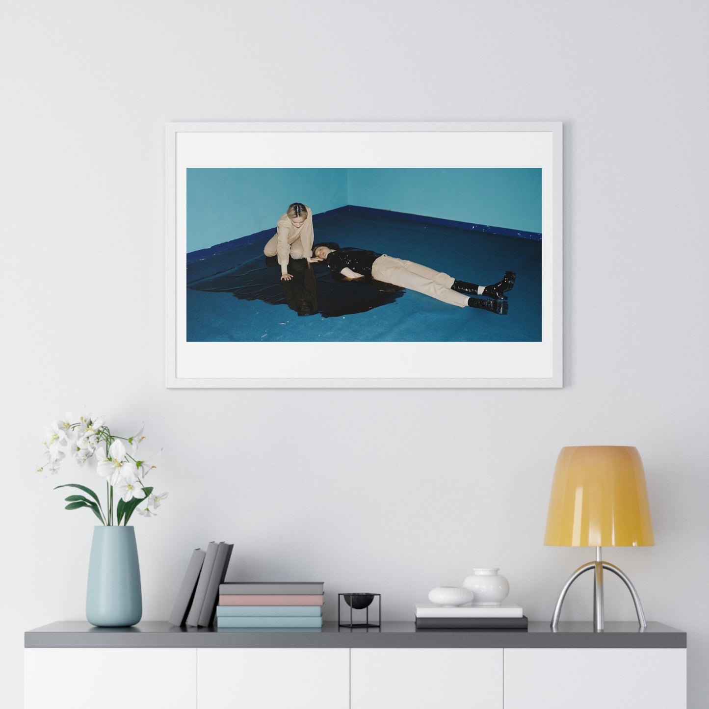 Macabre Death and Existential Exploration 'Designed by AI' Framed Art Print