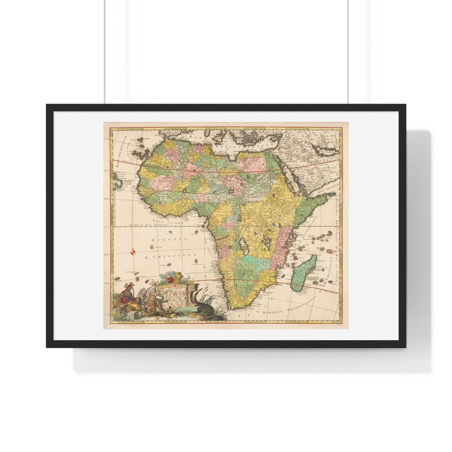 Antique Map of  Africa 'Kaart van Afrika' (circa 1690) by Carel Allard, from the Original, Framed Art Print