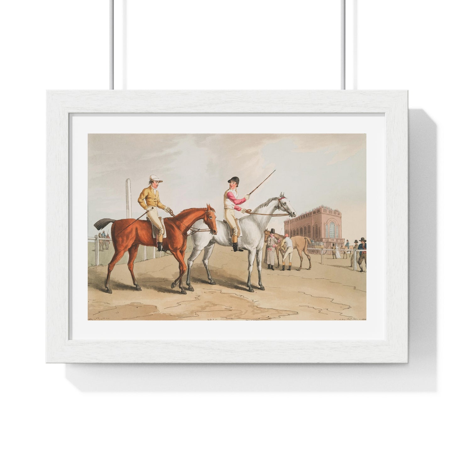 Illustration of Jockeys from 'The Costume of Yorkshire' (1814) by George Walker, from the Original, Framed Art Print