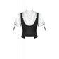 Dark in Love Court-Style Black and White Lace Blouse