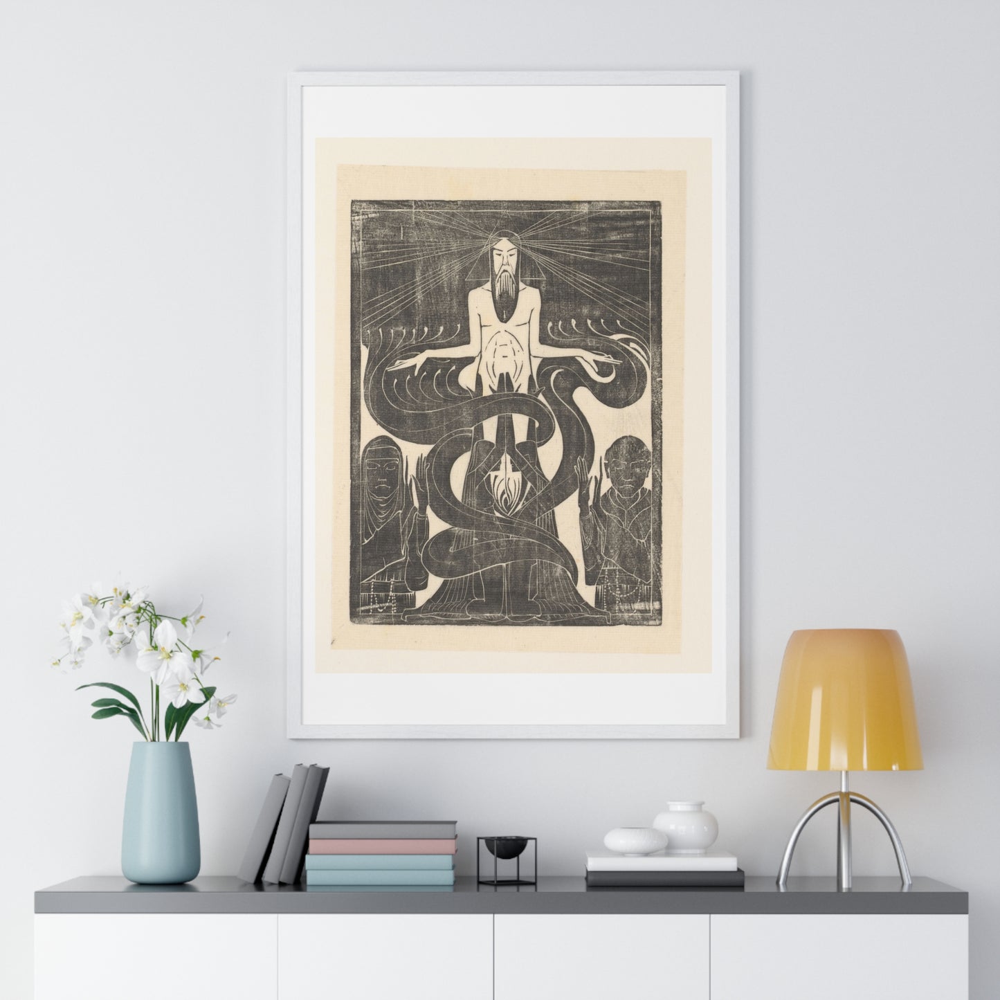 Argonauten Manlijk en Vrouwlijk Vuur (1894) by Karel Petrus Cornelis de Bazel, from the Original, Framed Art Print