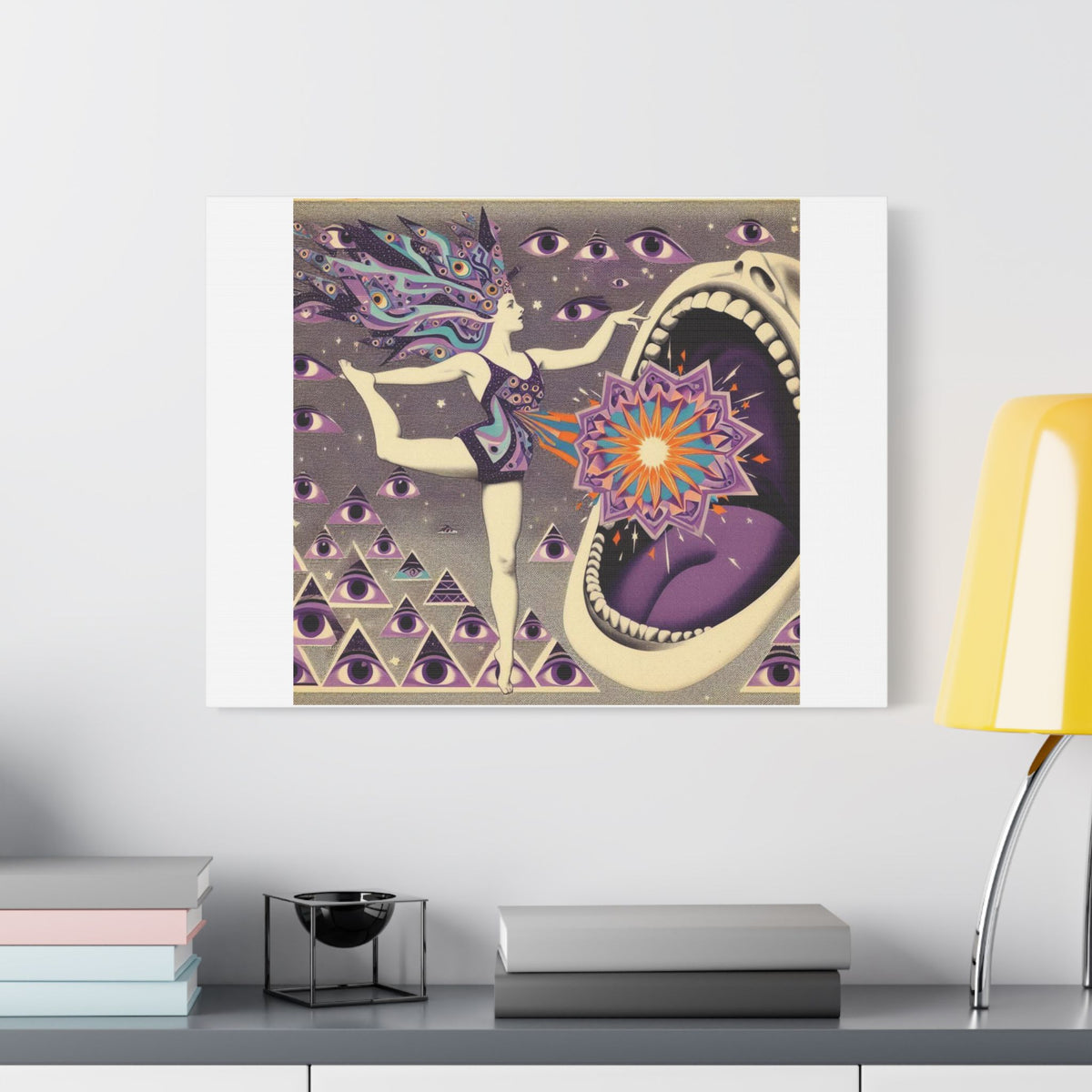 Surreal Eye and Cosmic Mouth Canvas Wall Art