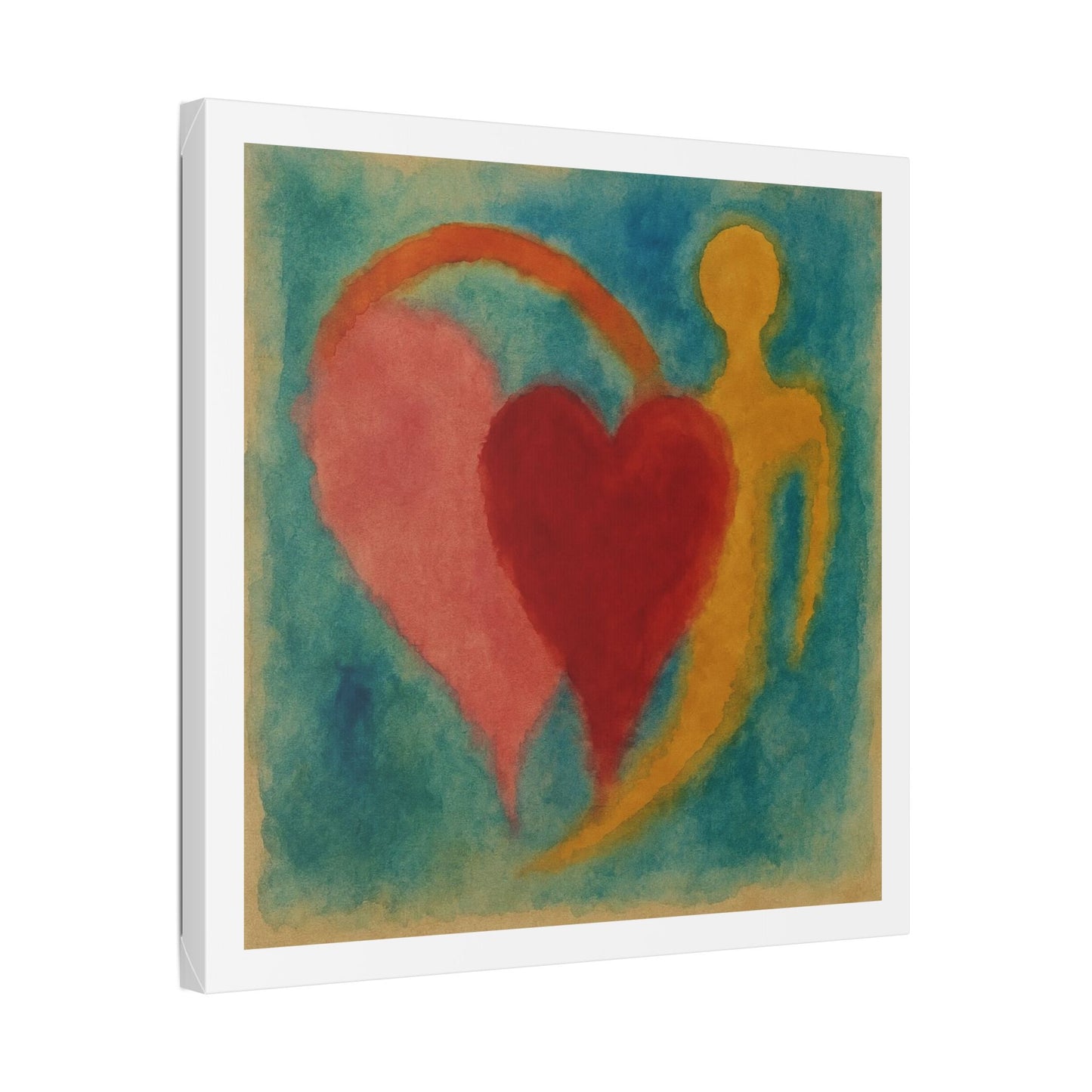 Love and Life in the Art Style of Helen Frankenthaller 'Designed by AI' Canvas Art Print