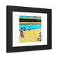 Bathers at Asnières With Humanoid Robots In The Style Of Georges Seurat 'Designed by AI' Wooden Framed Print