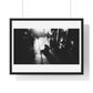 Black and White Photography, High-Contrast Cityscape 'Designed by AI' Framed Print