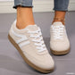 Lace-Up Round Toe Sneakers, Fashion Sports Slip-On Casual Flats