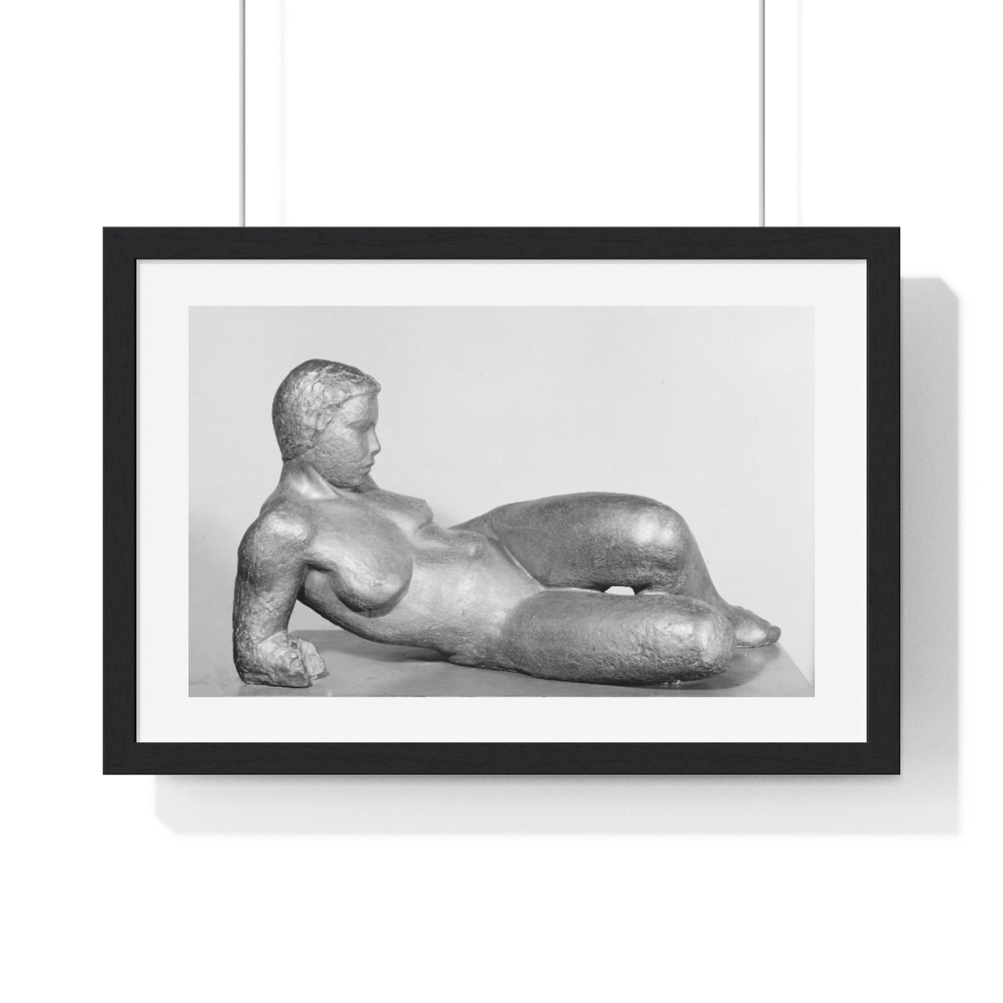 Model Study, Lying Nude Woman Without Arms, from the Original, Framed Art Print