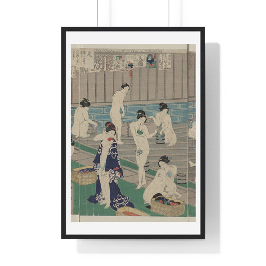 Hada Kurabe Hana no Shōbuyu Kurabe, Koshi Yuki no Ya (1868) by Toyohara Kunichika, from the Original, Wooden Framed Print